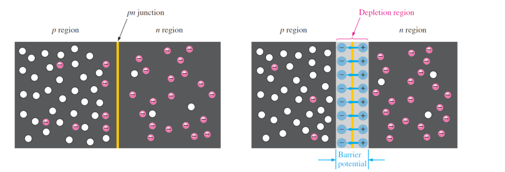 Formation of the depletion region