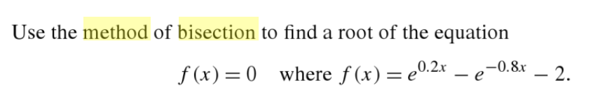 bisection method pseudocode