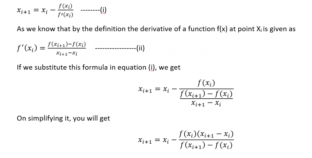 derivation of secant method