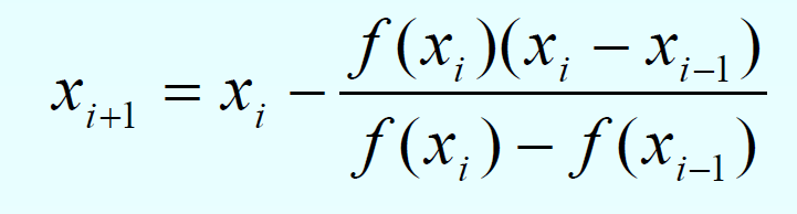 formula of Secant method 