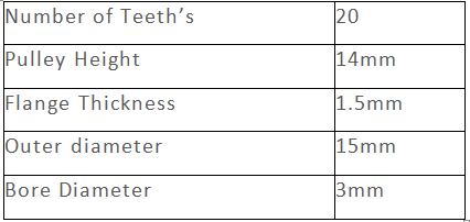 GT20 Teeth Specifications 