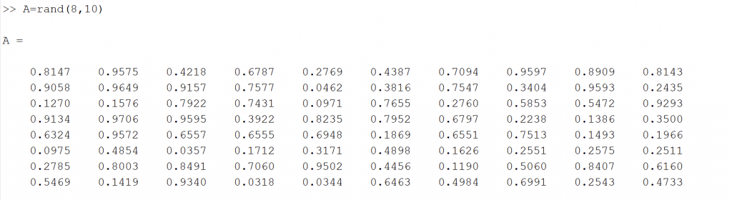 delete a row in a matrix