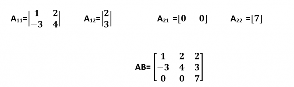 Solution of Block matrices multiplication