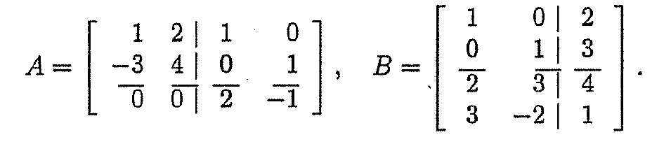 example of bock matrices