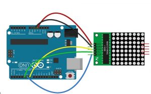 Circuit to Display on 8x8 Dot Matrix LED Using Arduino(UNO) 