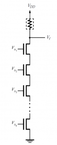 High fan-in NMOS NAND gate.