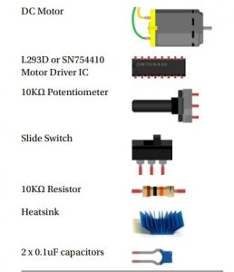 components for controlling the dc motor