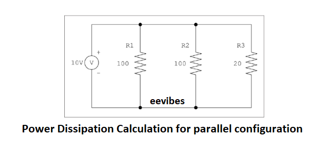 power dissipation calculation for resistors connected in parallel.